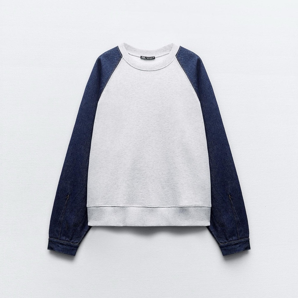 Zara combination denim and sweatshirt